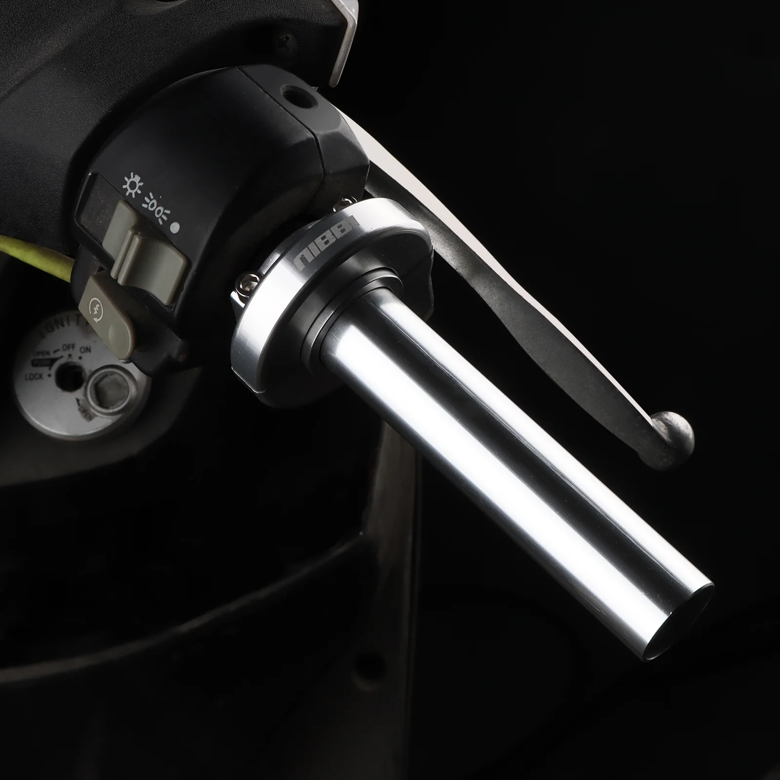 Kurzhub Gasgriff CNC Aluminium 1/4 Schwarz