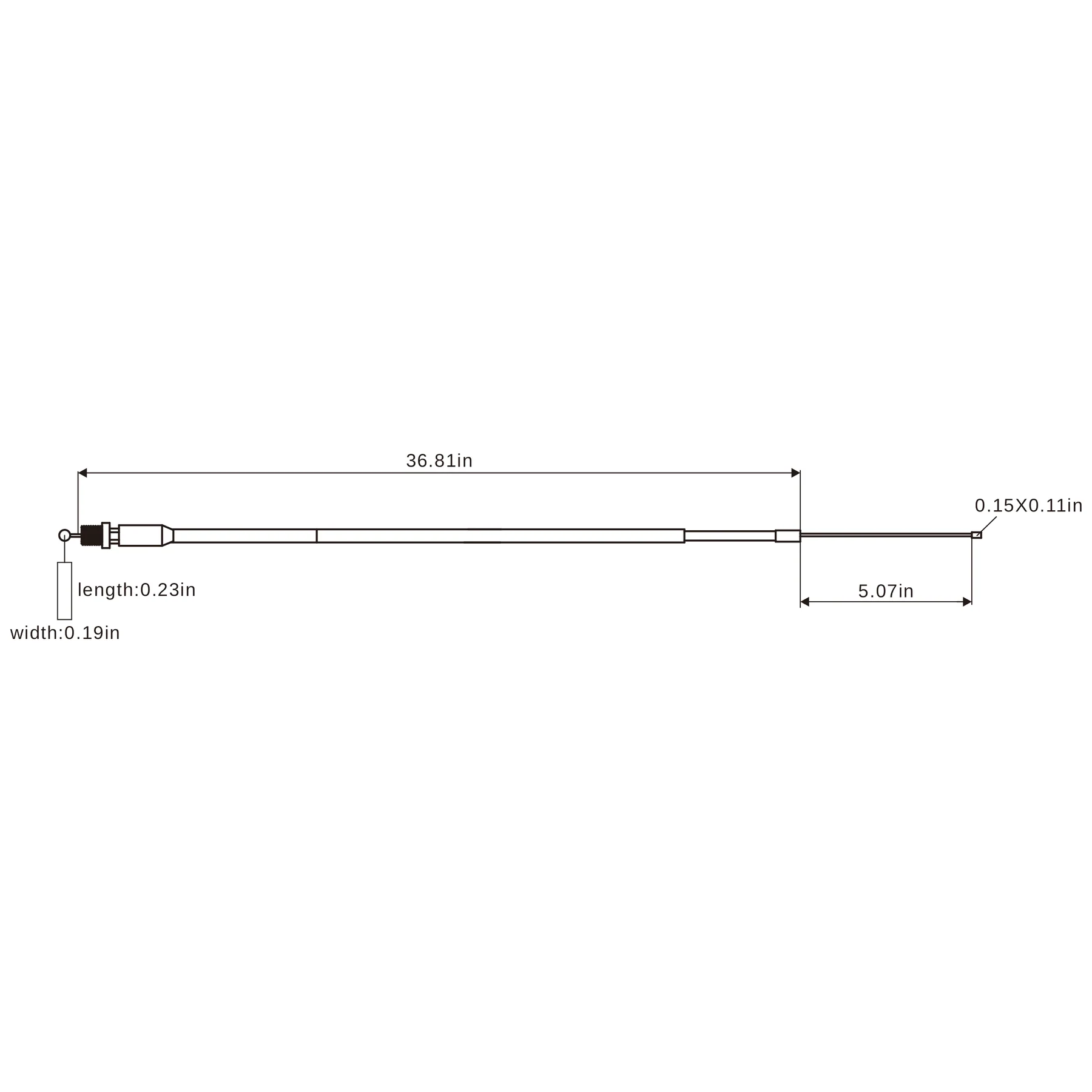Gaszug CB 106,4 cm - Gelb