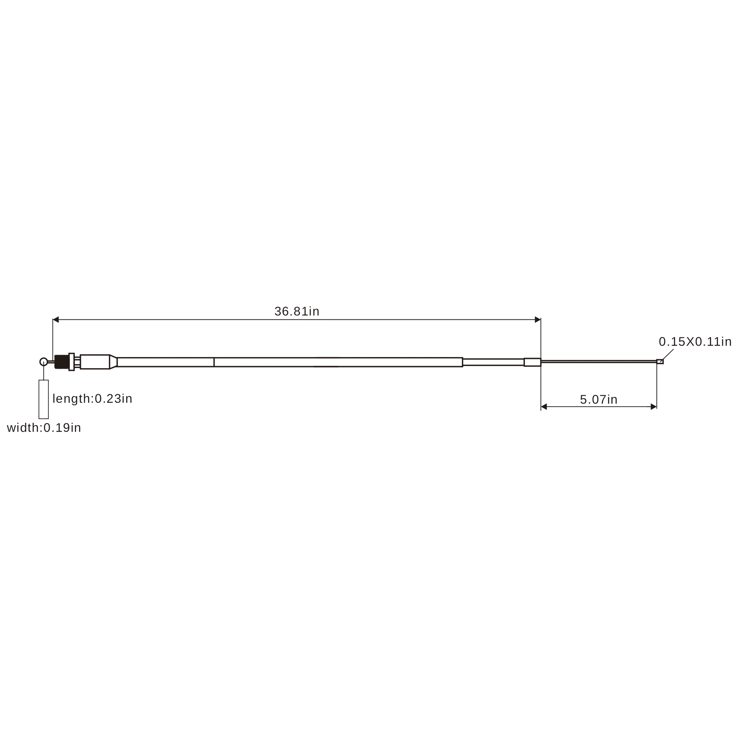 Gaszug CB 106,4 cm - Orange
